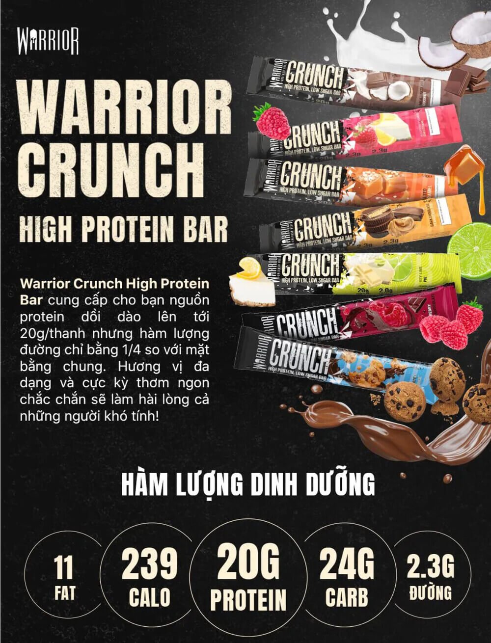 bánh Warrior Crunch High Protein