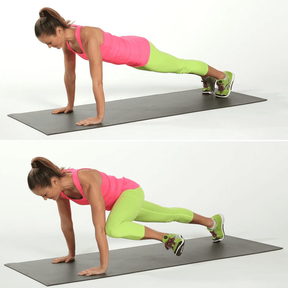 bài tập thắt eo cho nữ: Plank High Knee