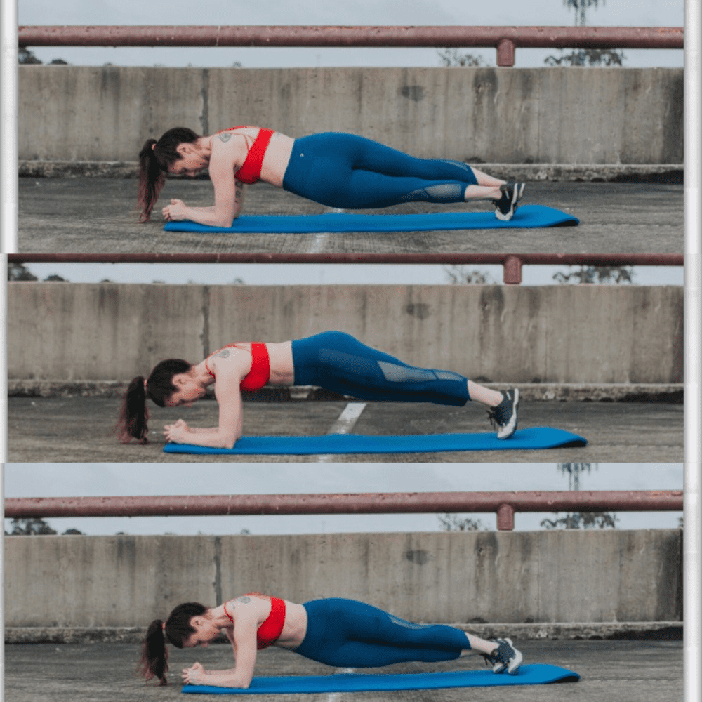 bài tập thắt eo cho nữ: Plank Moving Hip