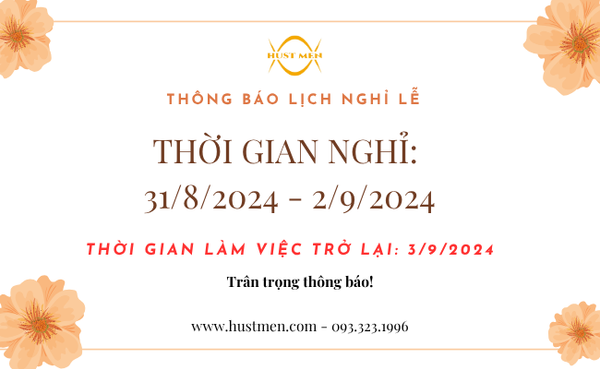 HUST MEN THÔNG BÁO LỊCH NGHỈ LỄ 2/9