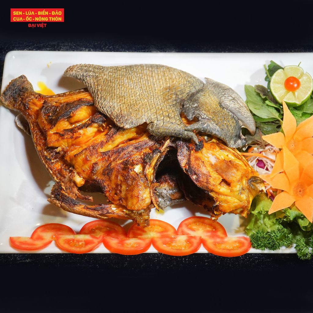 Grilled titan triggerfish with salt and chili - a delectable oceanic delicacy | Dai Viet Restaurant