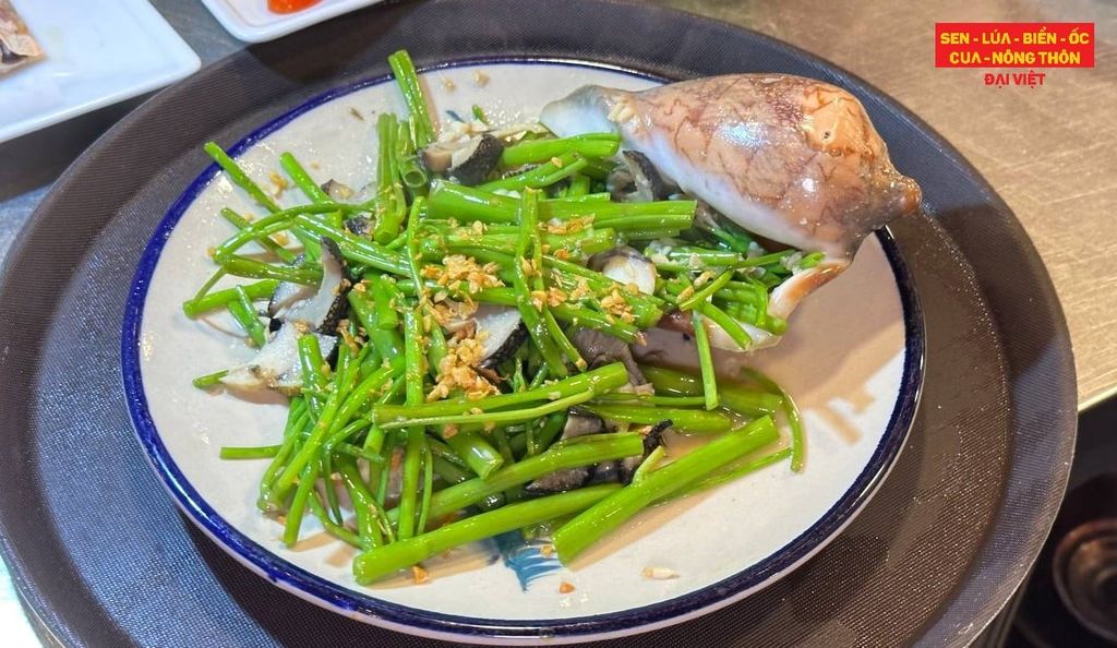 Stir-Fried Indian Volutes with Water Spinach