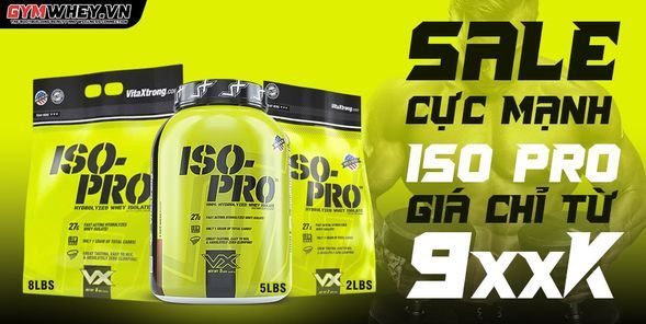 SALE CỰC MẠNH  VITAXTRONG ISO PRO- TẶNG NGAY NOW OMEGA 3 100 VIÊN CHỈ CÓ TẠI GYMWHEY