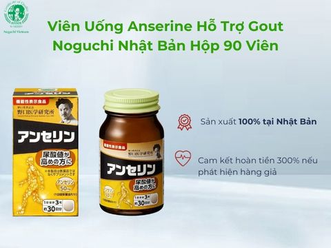 Viên Uống Anserine Hỗ Trợ Gout Noguchi Nhật Bản Hộp 90 Viên