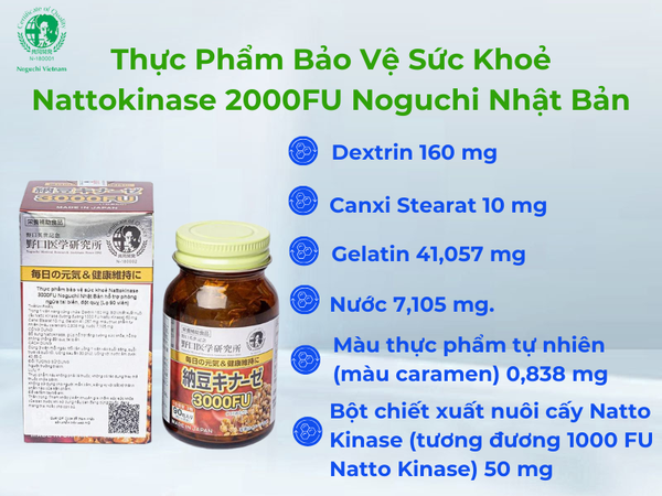 Thành Phần Viên Uống Nattokinase 2000FU Noguchi