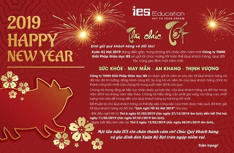 IES Education thông báo lịch nghỉ Tết  Nguyên Đán 2019