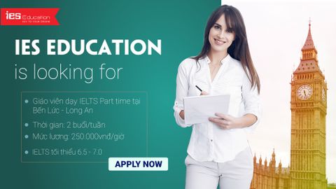 IES Education tuyển dụng Giáo viên dạy IELTS Part time