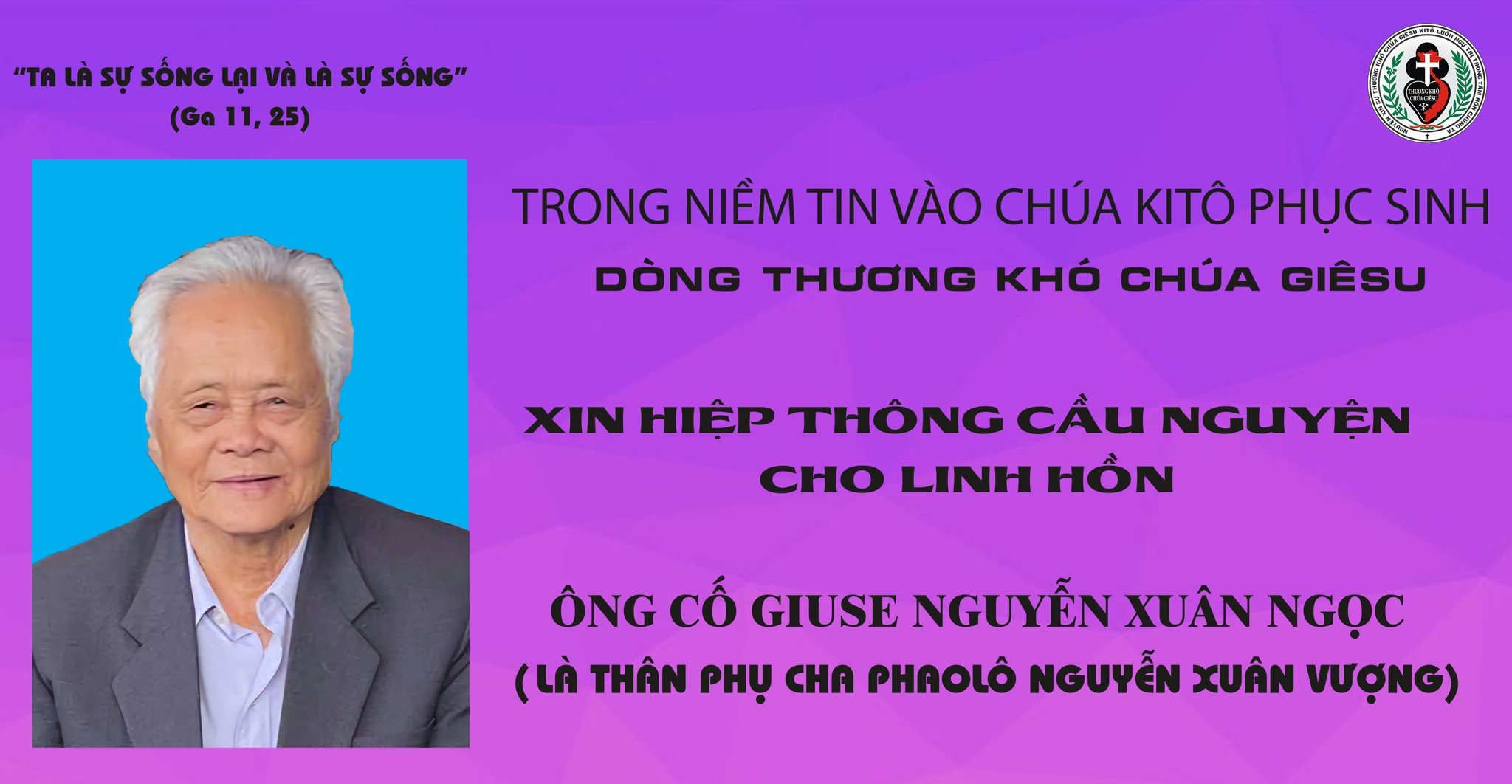 Cáo Phó: Ông Cố Giuse Nguyễn Xuân Ngọc