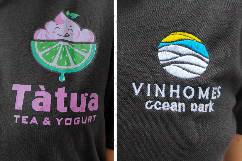 Đồng phục công sở nên in hay thêu logo?