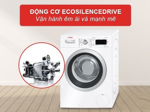 Máy giặt Bosch WAW28480SG seria 8 Vận hành máy êm ái và bền bỉ hơn nhờ động cơ EcoSilence Drive