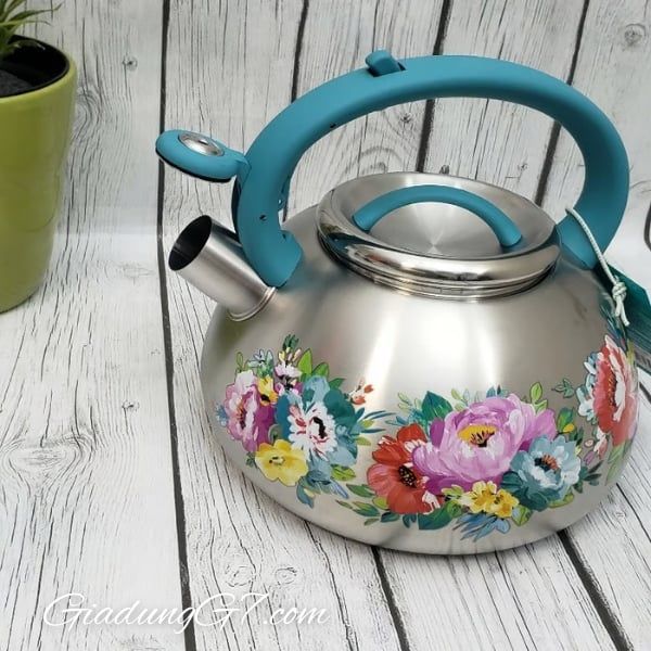 Ấm đun nước The Pioneer Woman Sweet Romance có còi Báo Khi Nước Sôi
