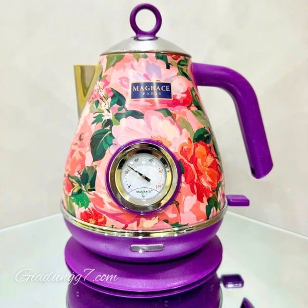 Ấm siêu tốc Magrace Paris 1.7L 1850W - Ấm điện cổ điển chất liệu bằng thép không gỉ 304