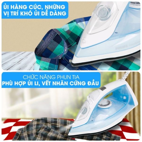 Bàn ủi hơi nước Philips GC1740/20 với Đế phủ chống dính