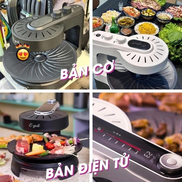 Bếp nướng không khói E-Grill - Đức (Màu đen/trắng) - Bản cơ/ Điện tử