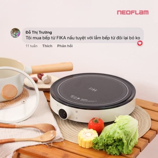 Bếp từ Fika Neoflarm dùng để ăn các món ăn tiện dụng trên bàn ăn hoặc nấu hàng ngày trên bàn bếp.