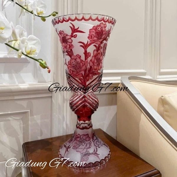 Bình hoa pha lê cúp Sakura Ales Zverina 50.5cm Tinh Xảo và Mê Hoặc trong Thiết Kế