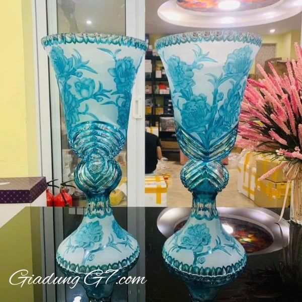 Bình hoa pha lê cúp Sakura Ales Zverina 50.5cm Sản Phẩm Thủ Công và Tinh Tế