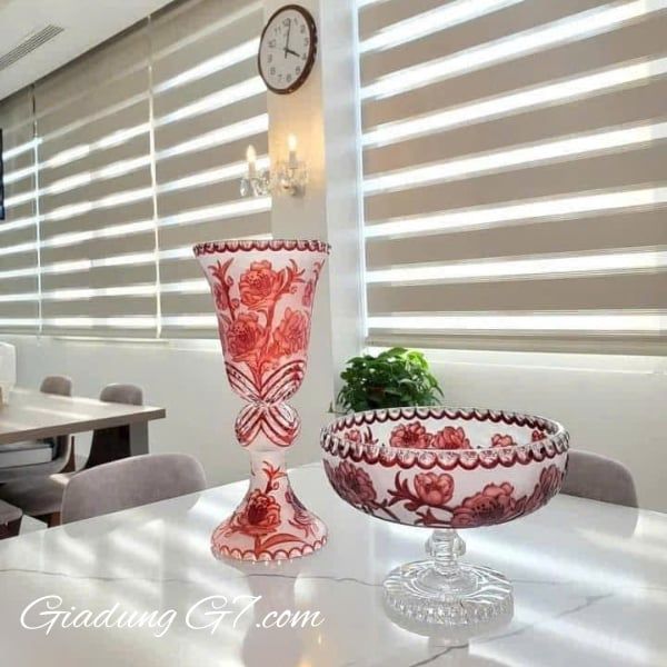 Bình hoa pha lê cúp Sakura Ales Zverina 50.5cm Tinh Xảo và Mê Hoặc trong Thiết Kế