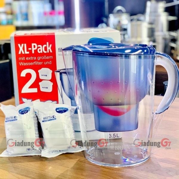 Bình lọc nước Brita Marella XL 3,5L kèm 2 lõi lọc Thiết kế lý tưởng với dung tích lớn 2,2 lít nước được lọc, tổng dung tích 3,5 lít