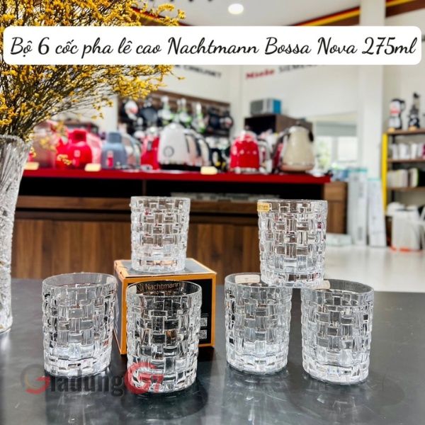 Bộ 18 cốc pha lê Nachtmann Bossa Nova bao gồm 18 ly với 3 kích cỡ.
