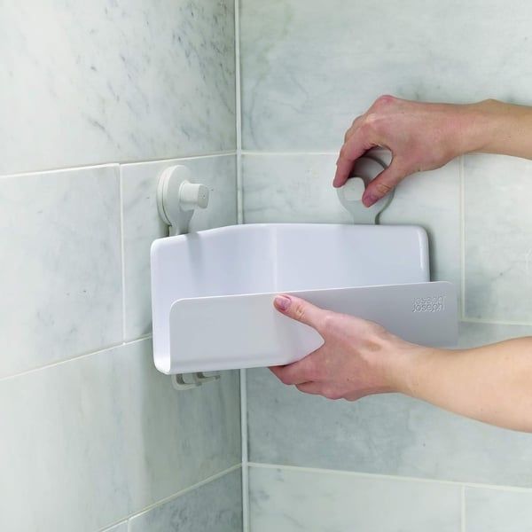 Bộ 2 Kệ Để Đồ Nhà Tắm Gắn Tường Joseph Joseph 70550 EasyStore Lắp đặt dễ dàng không cần dụng cụ bằng cách sử dụng ống hút siêu bám