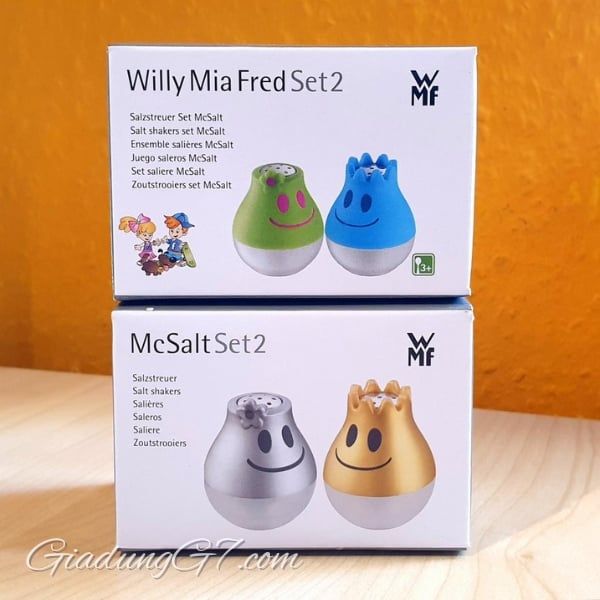 Bộ 2 Lọ Đựng Muối WMF McSalt 12.8449.6040 màu Bạc/Vàng Dễ Dàng Vệ Sinh và Bảo Quản