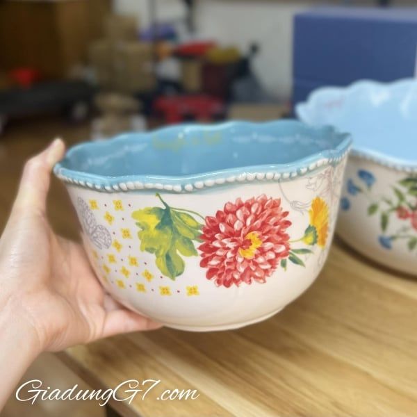 Bộ 3 Bát Gốm The Pioneer Woman Sweet Rose Sentiment Ba Kích Cỡ Phù Hợp Cho Mọi Nhu Cầu