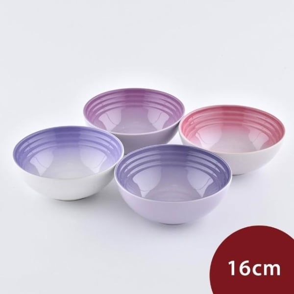 Bộ 4 bát Le Creuset 16cm đựng ngũ cốc ăn sáng này được làm bằng sứ tráng men, nung ở nhiệt độ cao 1400°C
