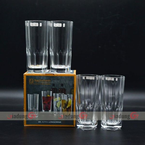 Bộ 4 cốc dài Nachtmann Aspen 92127 320ml bao gồm 4 chiếc cốc lý tưởng cho các loại cocktail hỗn hợp và đồ uống không cồn.