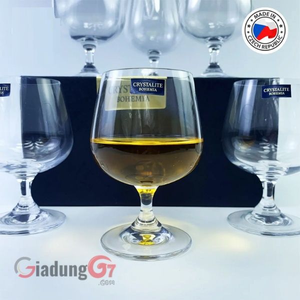 Bộ 6 ly pha lê Bohemia Cognac 250ml với viền cắt laser mang lại sự sang trọng và tinh tế cảm giác thị giác