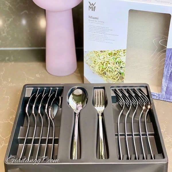 Bộ dĩa thìa WMF cao cấp 12 món tinh tế, đơn giản, sang trọng, an toàn với sức khỏe gia đình.