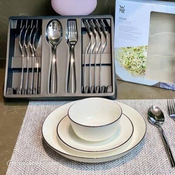 Bộ dĩa thìa WMF cao cấp 12 món tinh tế, đơn giản, sang trọng, an toàn với sức khỏe gia đình.