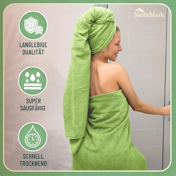 Bộ khăn tắm Green Mark Textilien 10 chiếc Chất liệu bông cao cấp