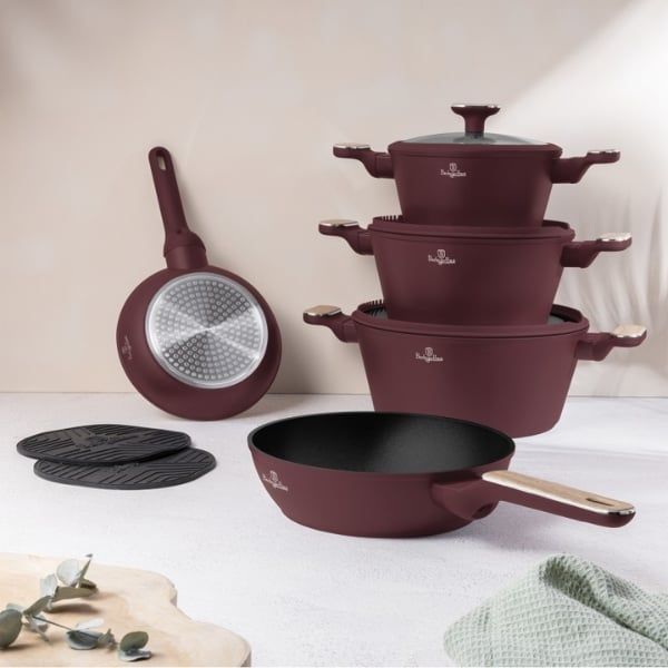 Bộ nồi Berlinger Haus 10 chi tiết chống dính Titan Pro Công nghệ tiên tiến với lớp phủ titan Pro