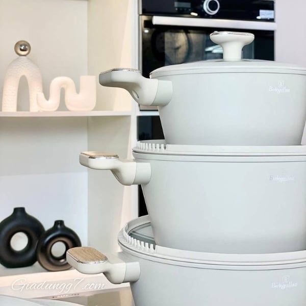 Bộ nồi Berlinger Haus BH/8324 màu kem Thiết kế công thái học và tiện ích