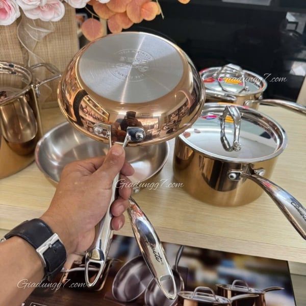 Bộ nồi chảo Ciwete 10 món Bộ nồi toàn thân Tri-Ply 18/10 bằng thép không gỉ