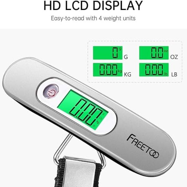 Cân hành lý Freetoo - Cân treo kỹ thuật số di động cho du lịch được thiết kế với bề mặt tay cầm sơn mài piano cao cấp