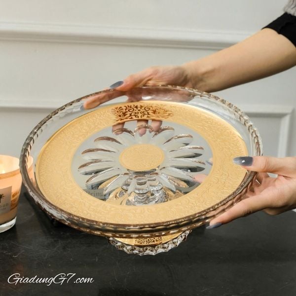 Chân bồng pha lê Ales Zverina Cake Romantic 30.5cm – Tinh hoa nghệ thuật thủ công từ Bohemia Crystal