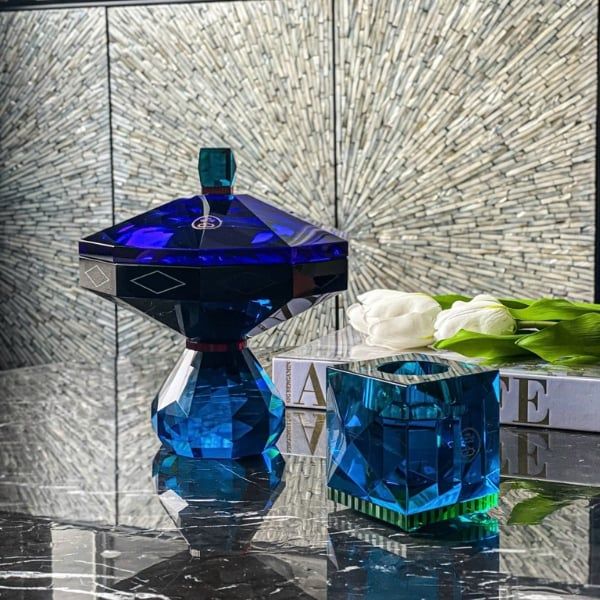 Chân bồng có nắp Reflections Copenhagen Hamptons Bonbonniere Tuyệt Tác Pha Lê Cắt Tay Tinh Xảo