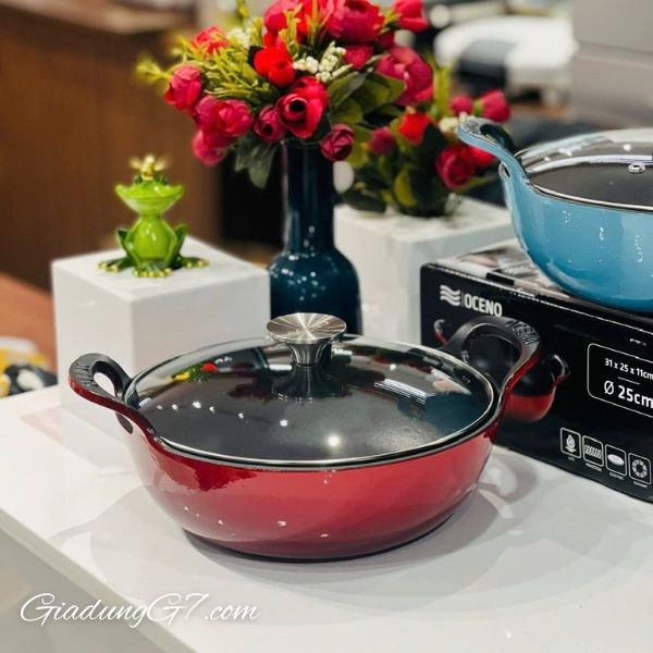 Chảo Gang Oceno Sâu Lòng size 20/25cm mang lại hiệu suất nấu ăn tuyệt vời với khả năng giữ nhiệt cao