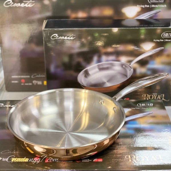 Chảo Inox Ciwete Royal Knight kết hợp với đáy 3 lớp giúp duy trì nhiệt độ đều