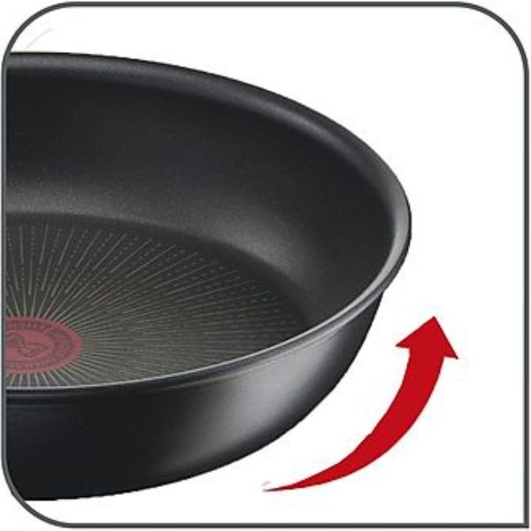 Chảo rán Tefal Excellence 24cm G26904 với Lớp chống dính: Titanium Excellence – độ bền gấp 6 lần các lớp phủ khác.