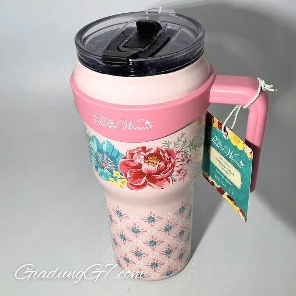 Cốc giữ nhiệt The Pioneer Woman Fancy Flourish 1.2L Nắp Đa Năng – Phù Hợp Với Mọi Loại Đồ Uống