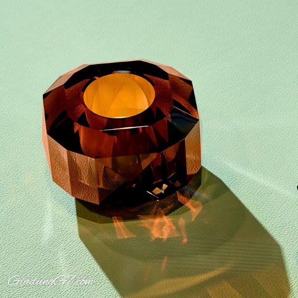 Đế nến pha lê Tealight Texas Supreme Reflections Copenhagen màu nâu – Thiết kế cải tiến với kích thước lớn hơn