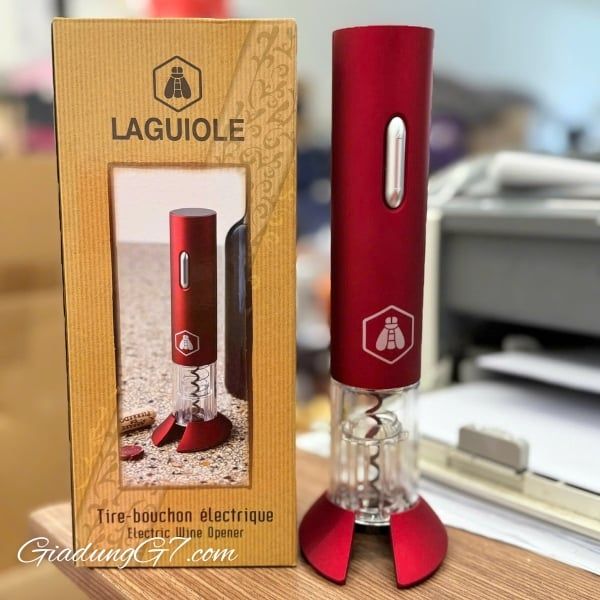 Dụng cụ mở rượu bằng điện Laguiole màu đỏ  là món quà lý tưởng để tặng trong mọi loại sự kiện.