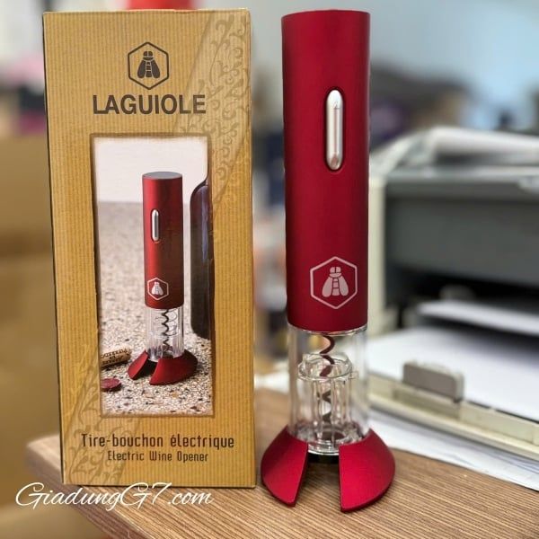 Dụng cụ mở rượu bằng điện Laguiole màu đỏ  là món quà lý tưởng để tặng trong mọi loại sự kiện.