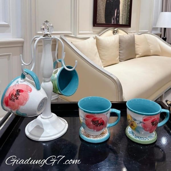 Giá treo cốc The Pioneer Woman Chandelier Mug Tree Tiết Kiệm Không Gian và Tiện Dụng