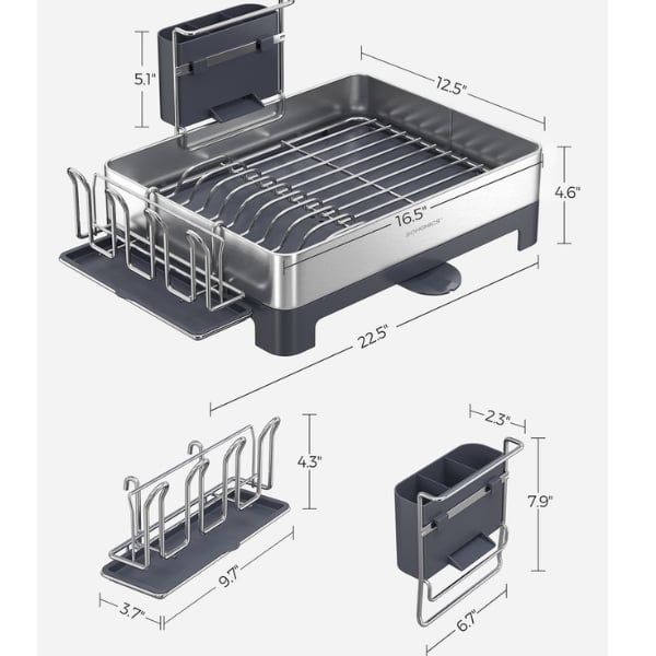 Kích thước của Giá úp bát đĩa Songmics UKCS030E01