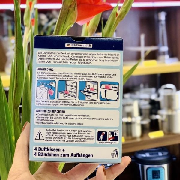 Hộp 4 túi thơm Denkmit để tủ quần áo an toàn và cho hương thơm tự nhiên