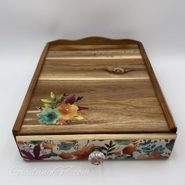 Hộp Đựng Cà Phê & Trà Pioneer Woman Wildflower Whimsy 4 Ngăn Chất Liệu Gỗ Keo Bền Bỉ